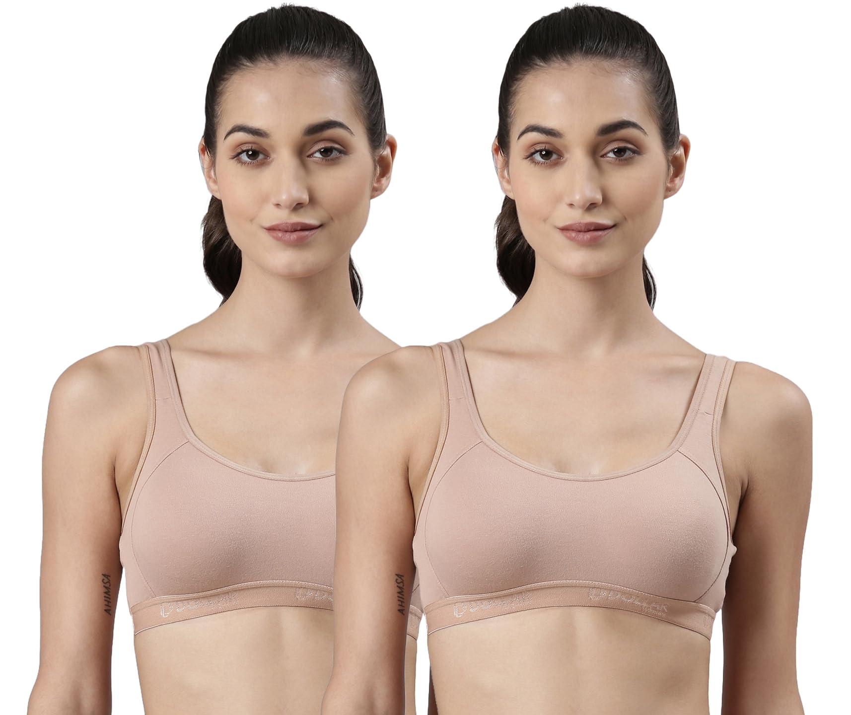 Women's Cotton Non-Padded Wire Free Modern Sports Bra-image-10