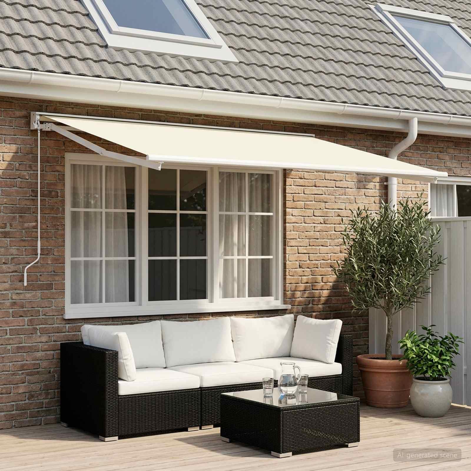 vidaXL Telo di ricambio per tenda da sole Crema 250 x 200 cm