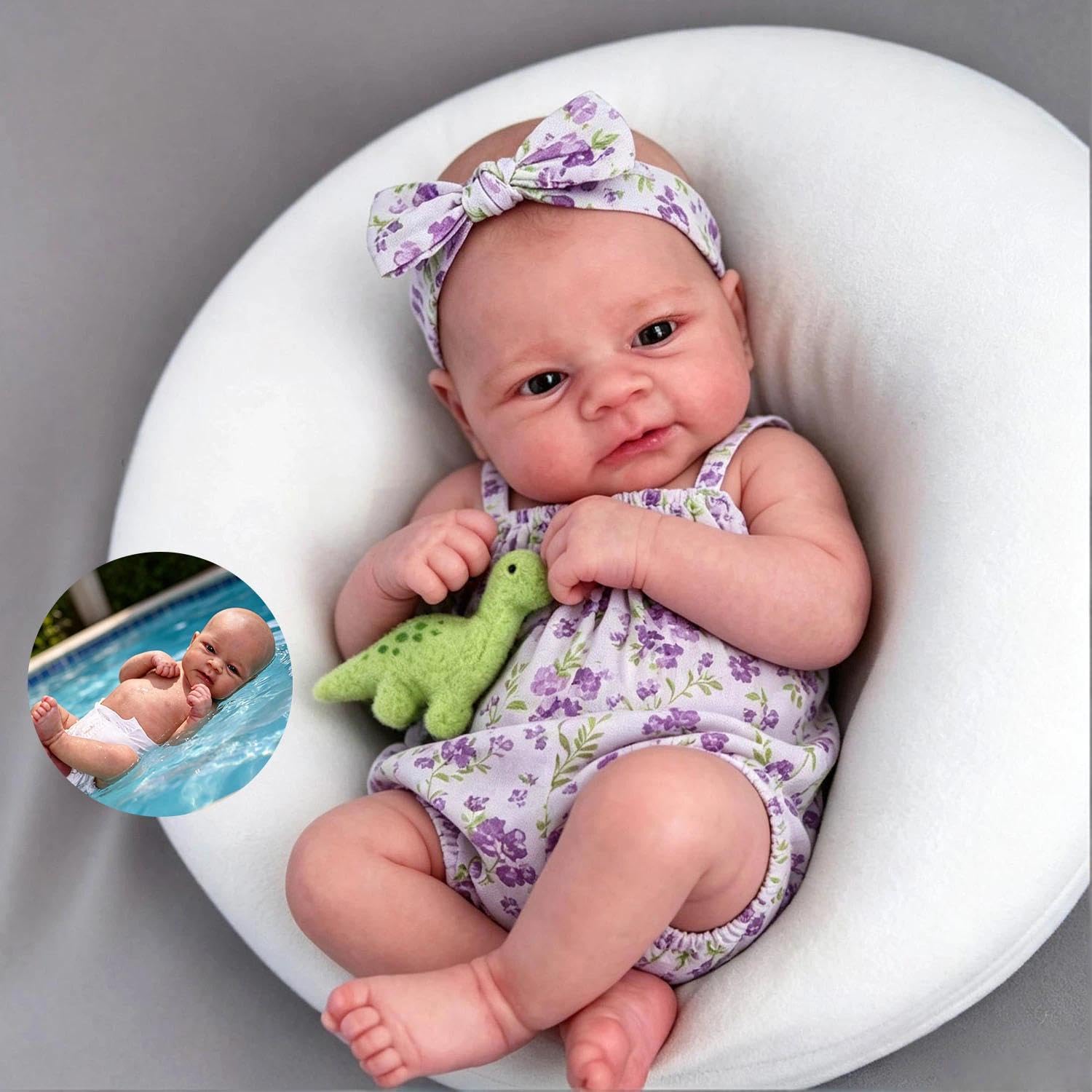 Anano Platinum Silicone Baby Doll Girl-12 In Realistic Reborn Baby Dolls Silicone Full Body[NOT Vinyl], Anatomically Correct Girl Squishy Real Life Babys Doll Washable