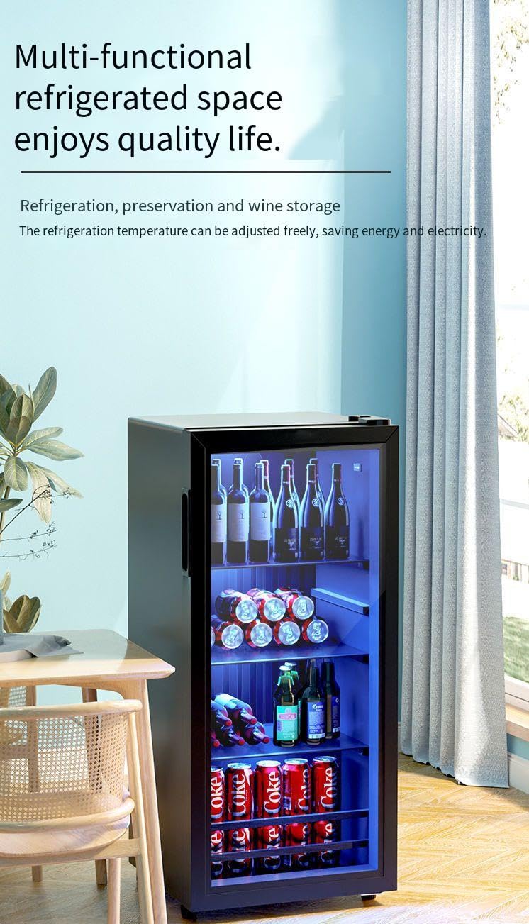 Thalyn Mini Refrigerator 150 Can Beverage 4.5 Cu.Ft Freestanding With Glass Door Fridge And Adjustable Removable Shelves Beer, Wine, Soda, And Cooler Drinks For Home Office Or Bar on Fridge.com - View 3