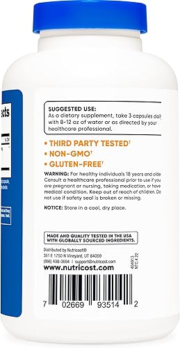 Miniatura 9 de Nutricost Cápsulas de extracto de raíz de diente de león, 525 mg (180 cápsulas), 1575 mg por porción, sin OMG, sin gluten