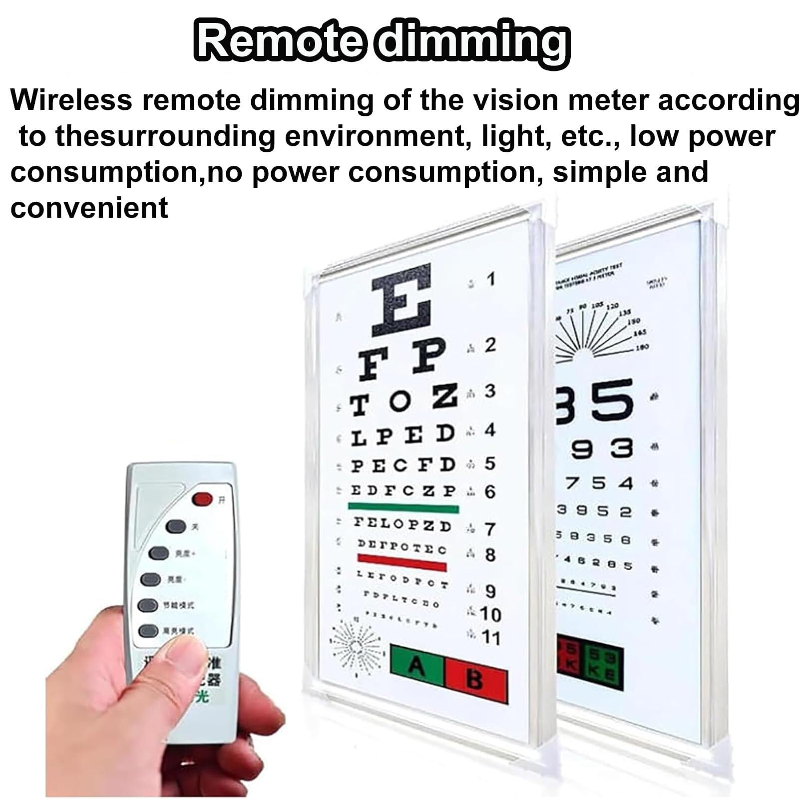 Mesa de Luz LED for Pruebas de Visión con Optometría con Control Remoto, 3 Puntos de Detección e Iluminación Uniforme, Ideal for Ópticas, Clínicas y Uso Doméstico(B)