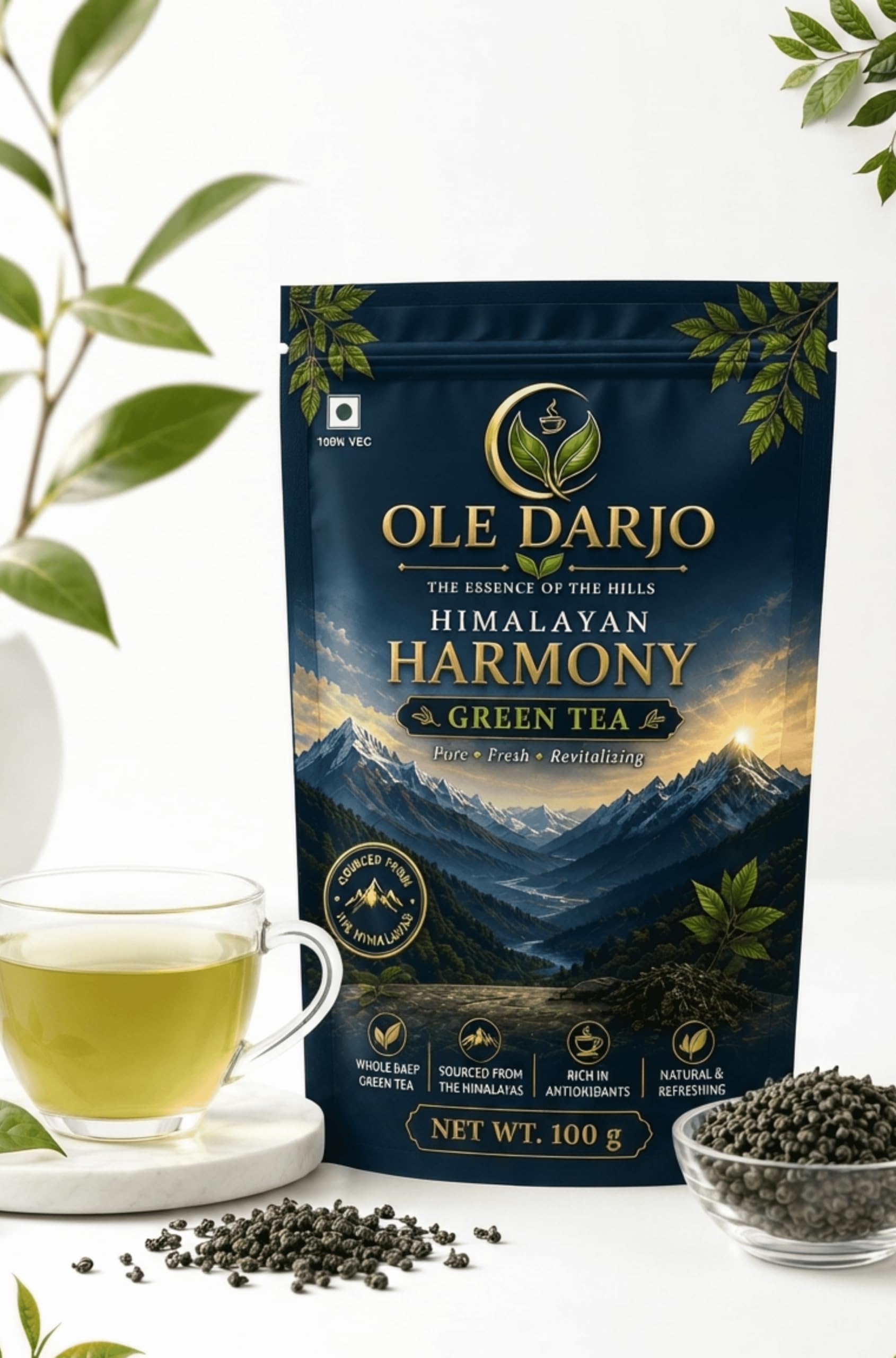 OLE DARJO Himalayan Harmony Green Tea | Premium Orthodox Whole leaf Pearl Green Tea | Single Origin|Antioxidant Rich| Metabolism Booster|Loose Leaf Green Tea | Aromatic Refreshing Smooth NATURAL | 100g-image-18