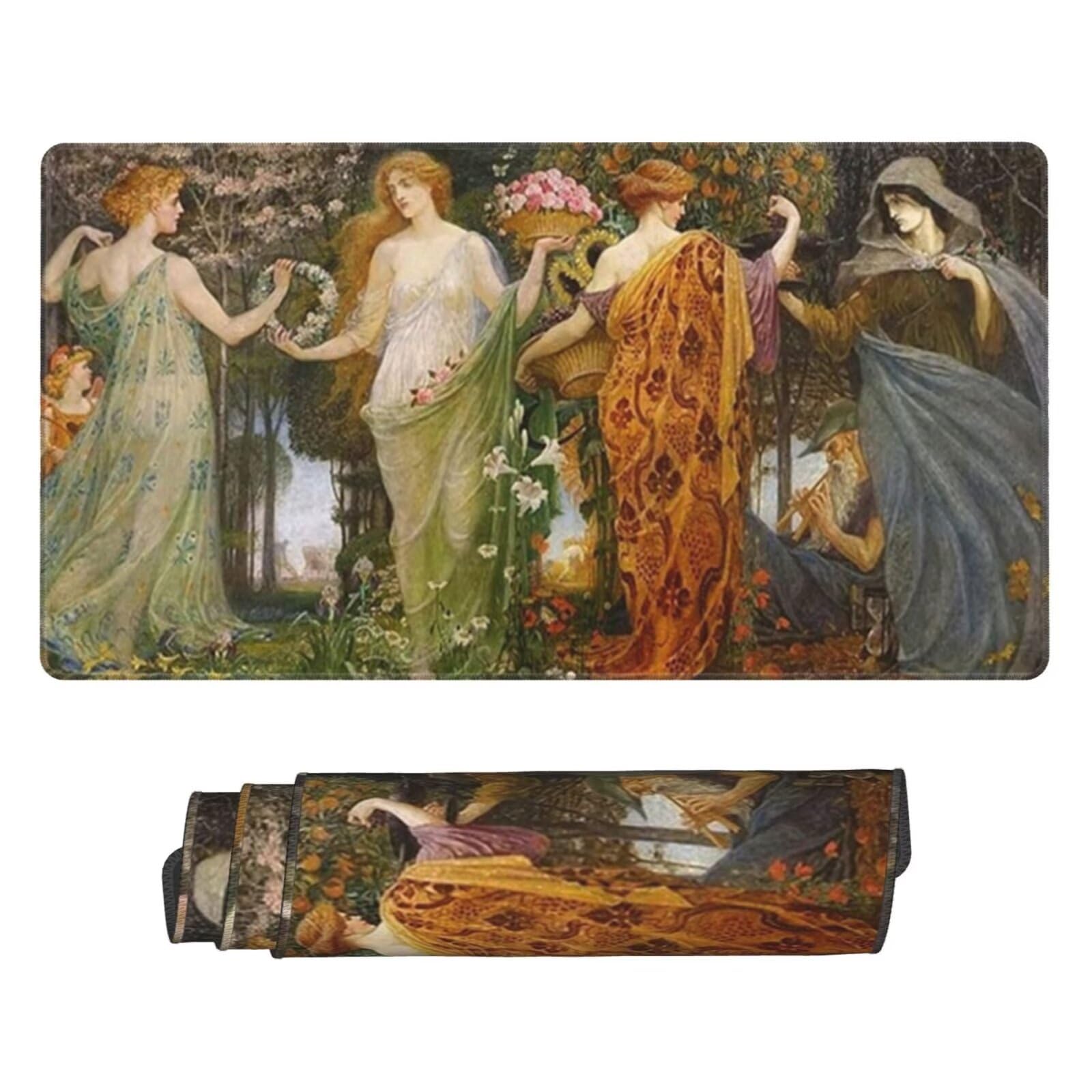 Podkładka pod mysz XXL 1200 x 600 mm, podkładka pod mysz kwiaty podkładka pod mysz 120 x 60 cm, wodoodporna antypoślizgowa podkładka pod mysz biurkowa zszyte krawędzie, podkładka pod mysz z