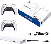 Consola Retro M15 PRO 4K HDMI con 20,000 Juegos Clasicos | 64 GB | 2 Mandos Inalámbricos | 2 Jugadores | Emuladores de PS1, Arcade y Más | Compatible con TV HD | Regalo Ideal para Niños y Adultos