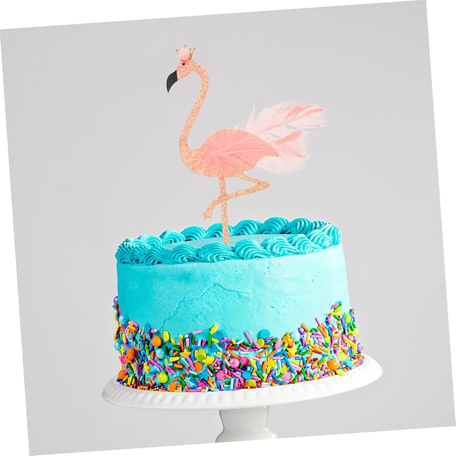 Amazon.co.jp: HAWILLOSCH 2個フラミンゴ型ケーキトッパー 高輝