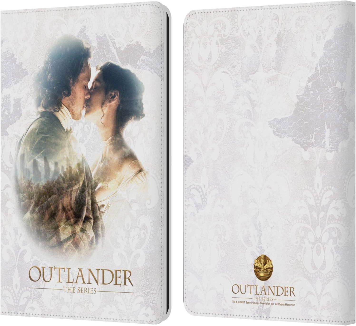 Head Case Designs Officially Licensed Outlander Claire & Jamie Kiss Portraits Leather Wallet Case Compatible with Kindle Paperwhite 1/2 / 3