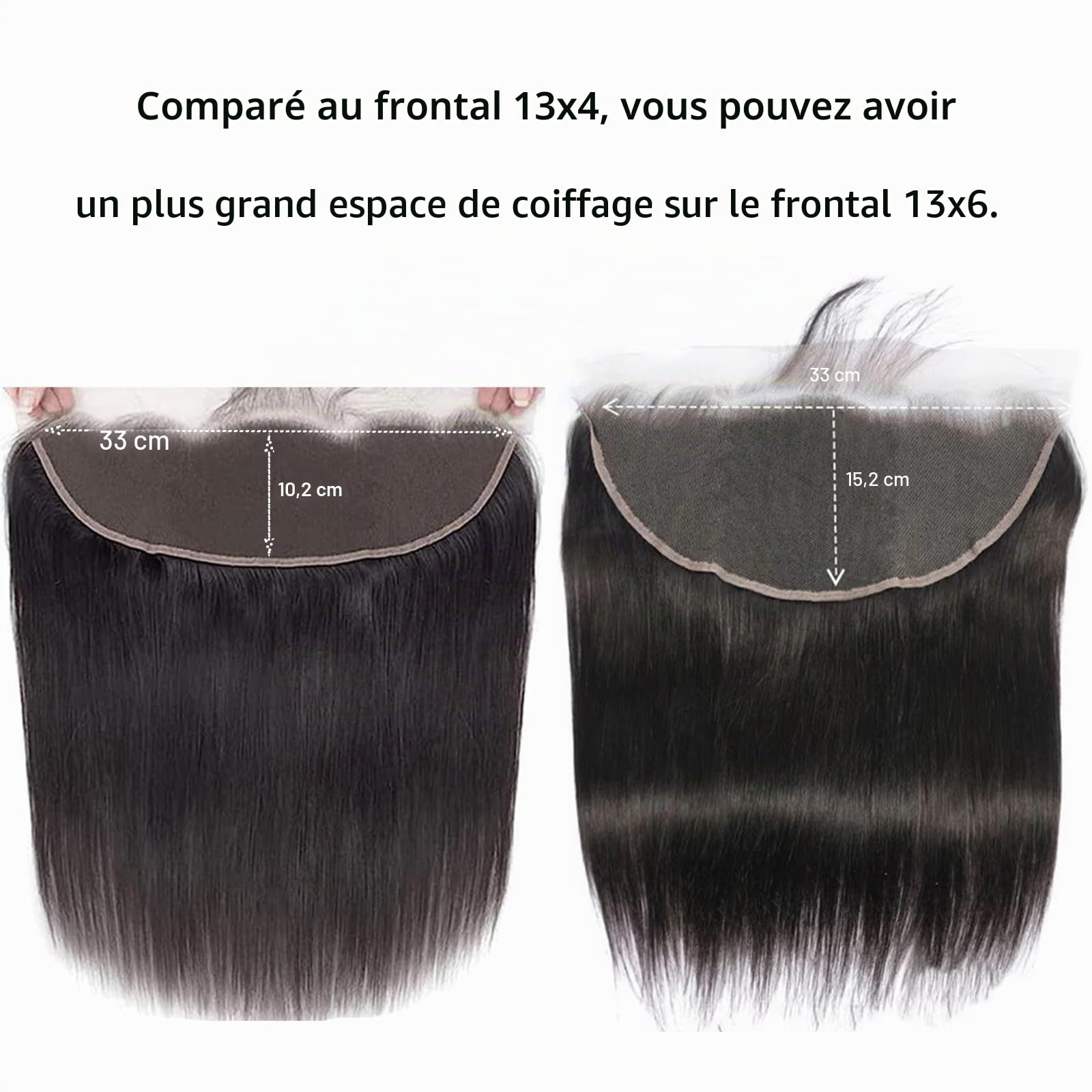 13x6 Lace Frontal for Women Straight Cheveux Bresilienne Naturel Vrai Noir