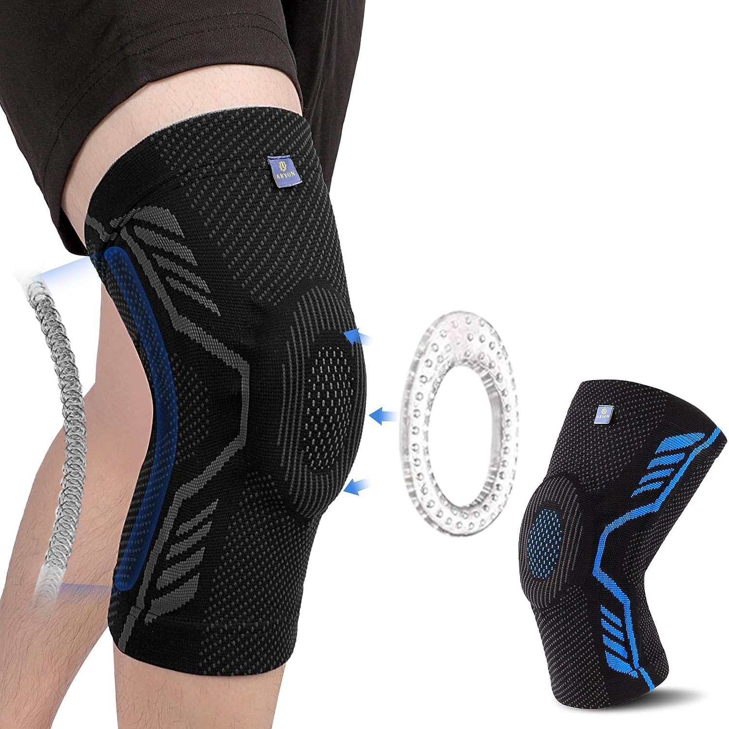 ABYON Knee Brace for Men and Women, 1 Pack Knee Compression Sleeve with