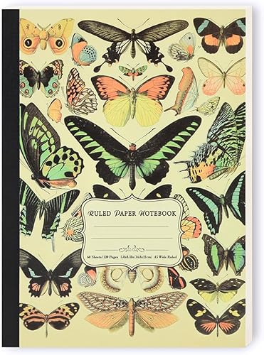 qianshan Cuaderno de viaje tamaño pequeño A5 de 5.8 x 8.3 pulgadas, papel de cuaderno de rayas anchas, 120 páginas60 hojas, cuadernos de tema de