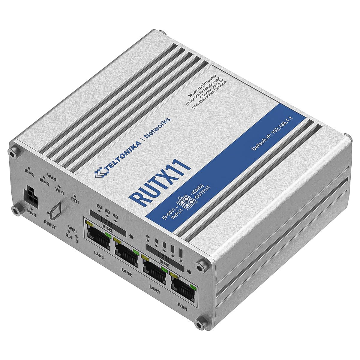 RUTX11 Industrial Cellular Router Powerful LTE Cat 6 Cellular Industrial Router with Four Gigabit Ethernet Ports, Ac Wi-Fi & Bluetooth RUTX11 Industrial Cellular Router Powerful LTE Cat 6 Cellular Industrial Router with Four Gigabit Ethernet Ports, Ac Wi-Fi & Bluetooth