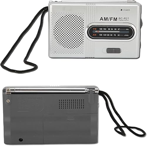 Miniatura 8 de Naroote Grabadora portátil Radios portátiles AM FM, altavoz de 5 W, radio de bolsillo de mano Radio de emergencia con conector para auriculares,