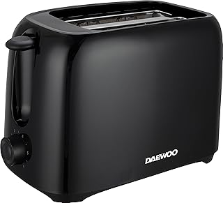 Daewoo Essentials, Plastic 2 Slice Toaster, Black, Variable Browning Controls, Cancel Button, Cool Touch Design, Removable Crumb Tray, Auto Cut-Off, Clean Simple Design