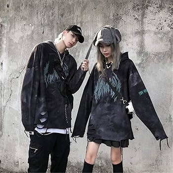 Amazon.co.jp: 破壊された破れた破れたフード付きスウェット