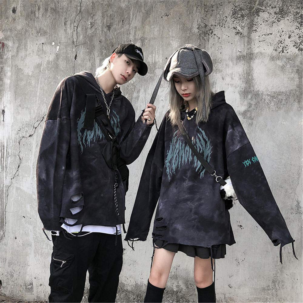 Amazon.co.jp: 破壊された破れた破れたフード付きスウェット