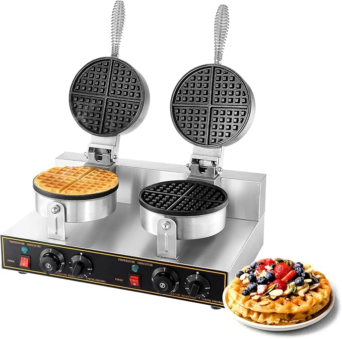 DynaLiving Commercial Waffle Maker 2400W Double Heads