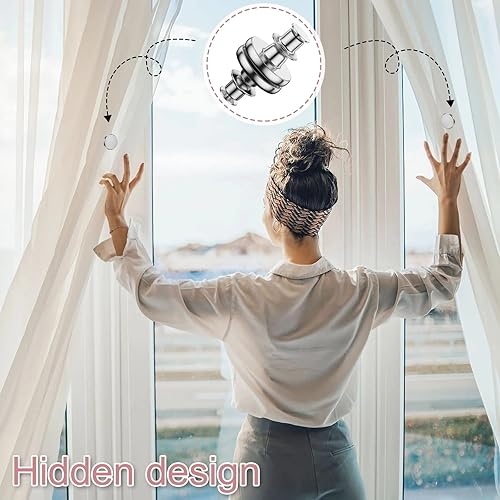 Miniatura 5 de 4 pares de botones de cierre de imanes de cortina, botón de cortina magnética de metal, botón de retención magnético, fuerte botón magnético para