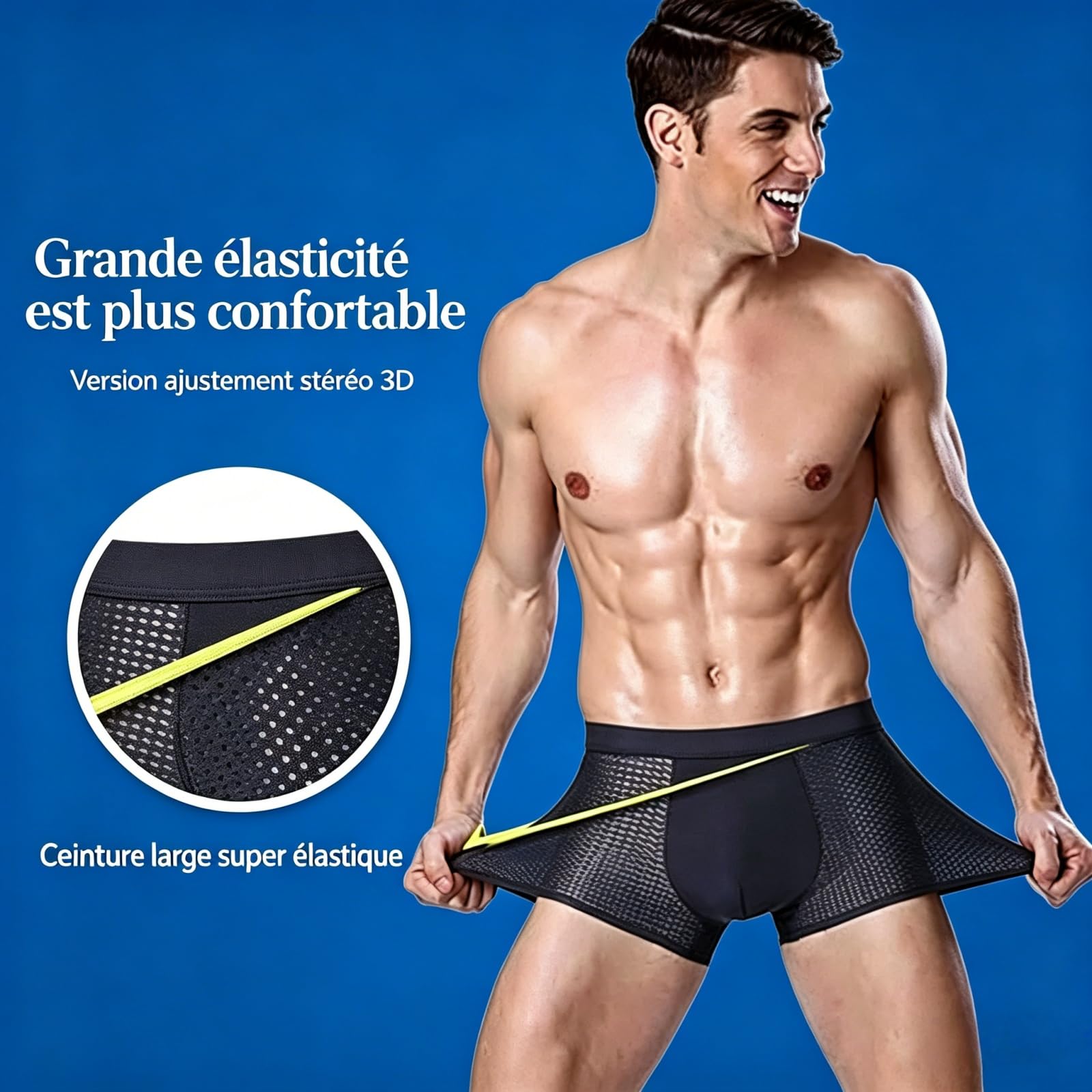 Boxer en Fibre DE Bambou -Boxer Box Hero en Fibre de Bambou, Confortable & Élastique, Calecon Homme, sous-vêtements pour Le Quotidien & Le Sport