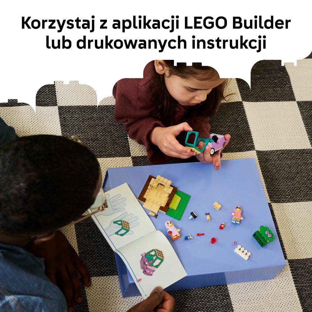 LEGO Blue Babunie z Bingo i Blue, zabawka konstrukcyjna dla dzieci, zestaw z samochodem, ogrodem i postaciami z serialu, pomysł na prezent dla chłopca i dziewczynki od 4 lat 11216