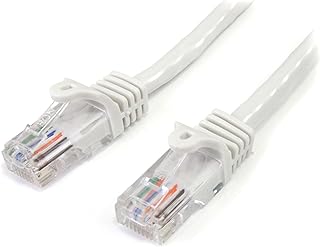 StarTech.com Cat5e Ethernet Cable - 25 ft - White- Patch Cable - Snagless Cat5e Cable - Long Network Cable - Ethernet Cord - Cat 5e Cable - 25ft (45PATCH25WH)