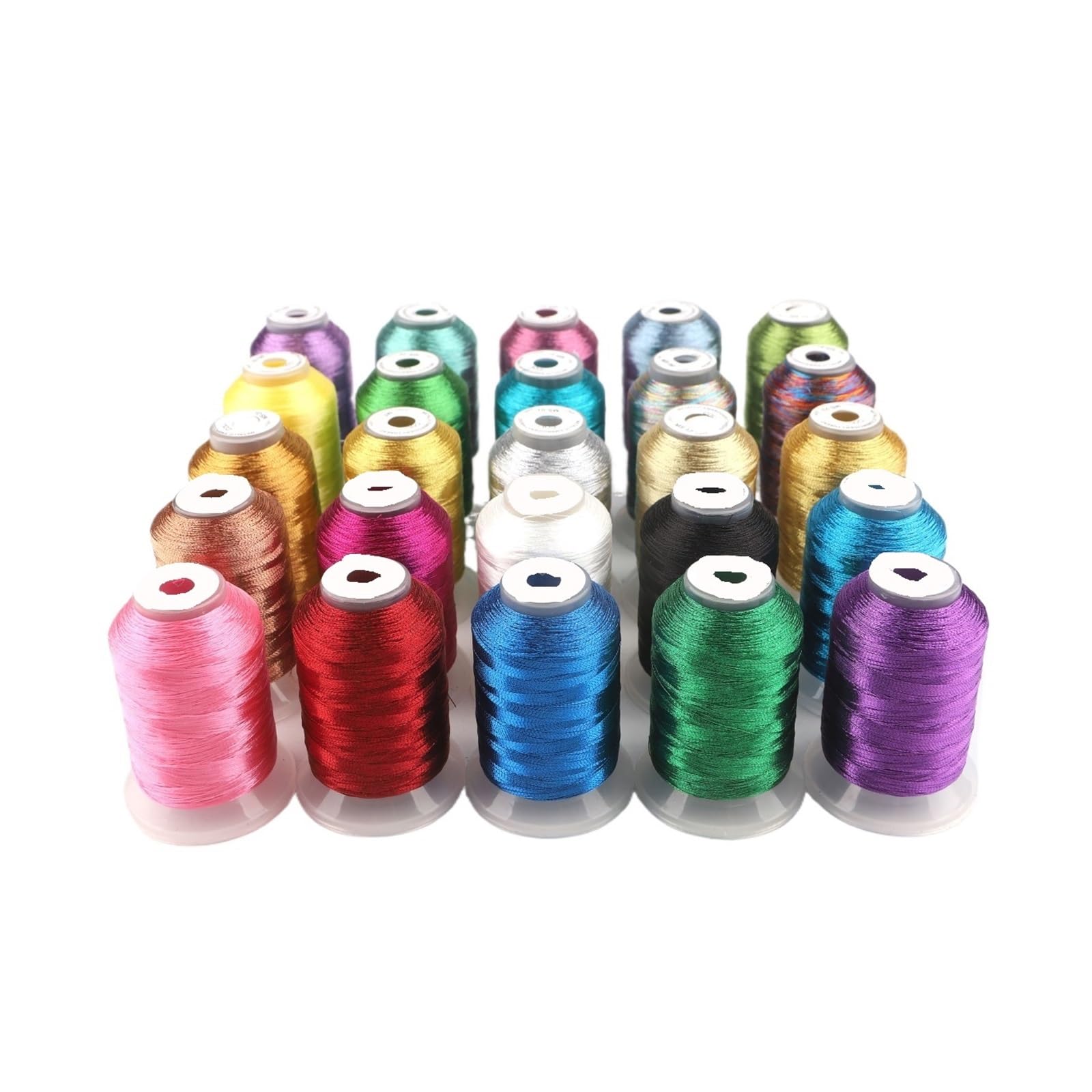 Kit de hilo for máquina bordar, 25 colores surtidos, 500M cada carrete for costura decorativa
