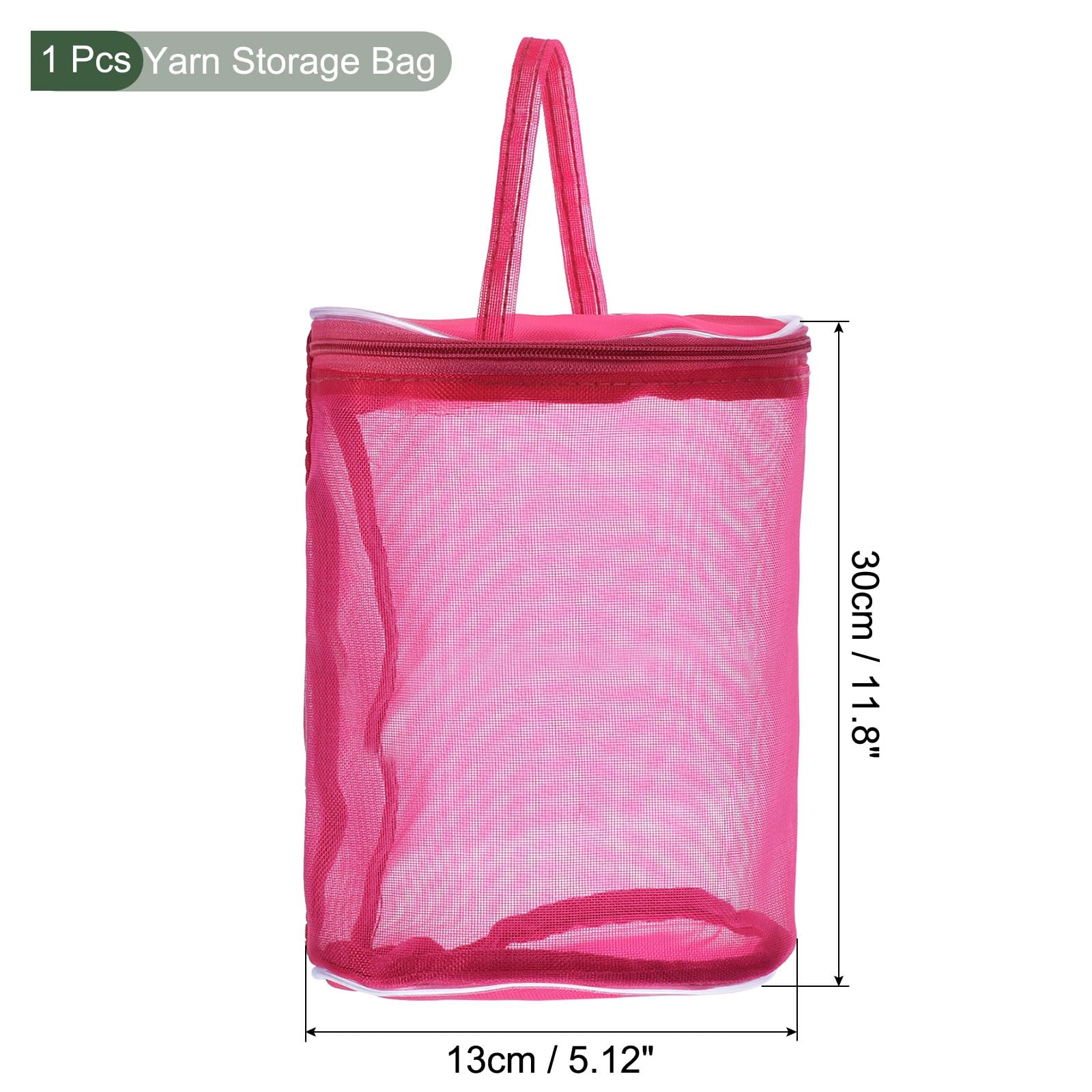 YOKIVE Yarn Storage Bag, Crochet Bag Portable Knitting Bag Organizer with Port and Handle Strap, Great for Crocheting (13cm x 30cm, Red) - Image 2