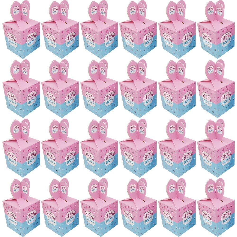 Luxylei 24 Pcs Baby Shower Party Favor Boxes Boy or Girl Boxes Paper Candy Cookies Box Decoration for Baby Shower Gender Reveal Party Supplies