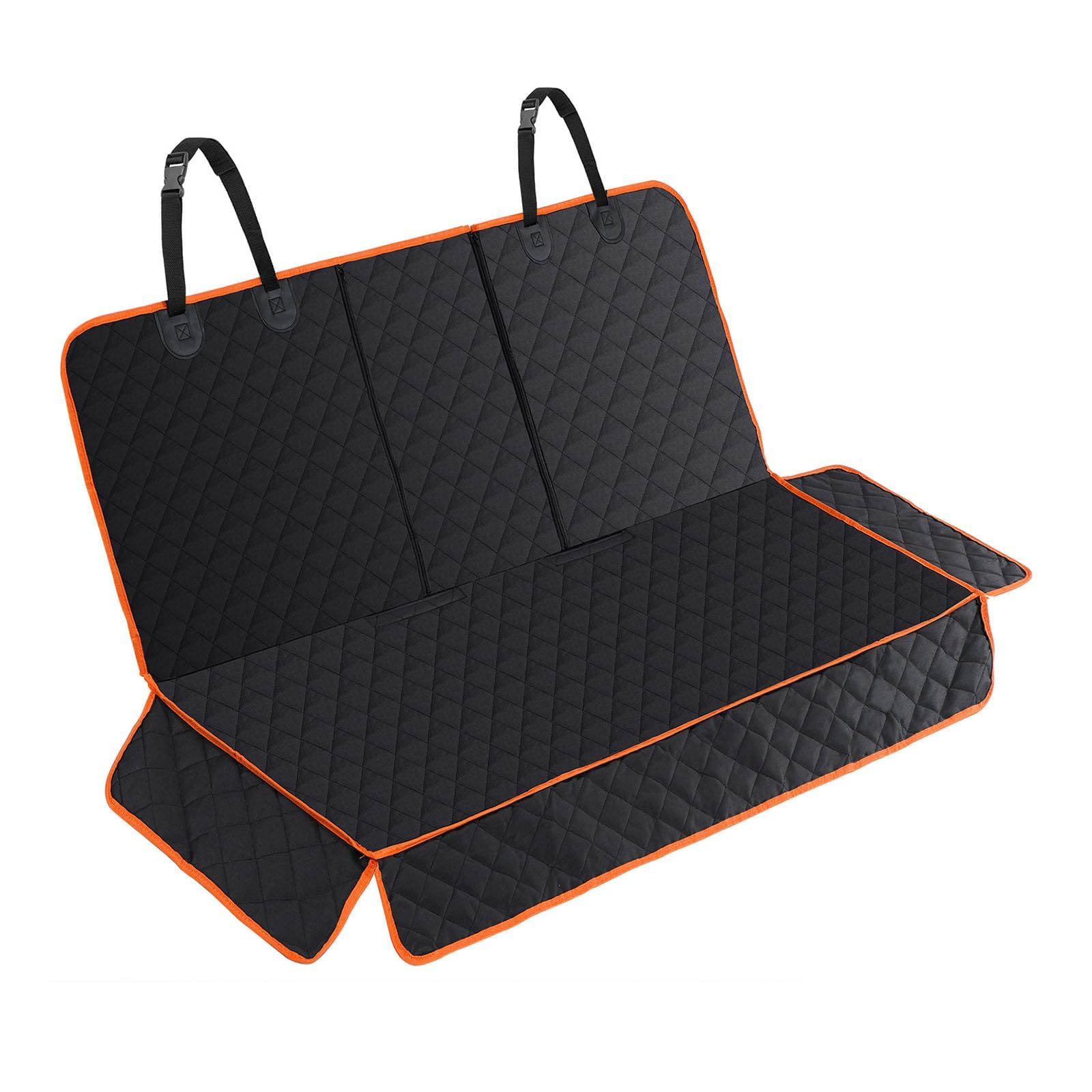 Dog Car Seat Cover for Hyundai Kona SX2 EV Electric 2024 2025, Scratch Proof Back Seat Covers for Dogs Nonslip Back Seat Cover Scratch-Proof Dog Seat Protector Cover,B/Black and Orange