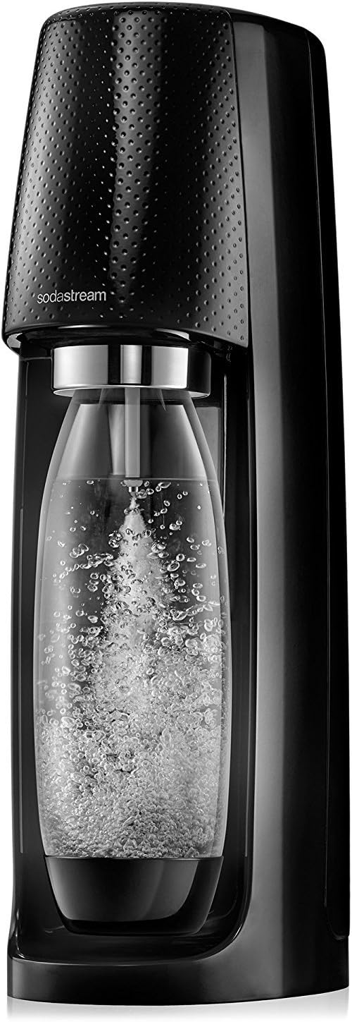 SodaStream Fizzi Sparkling Water Maker Starter Kit with 60L CO2 and 1L Bottle, Black