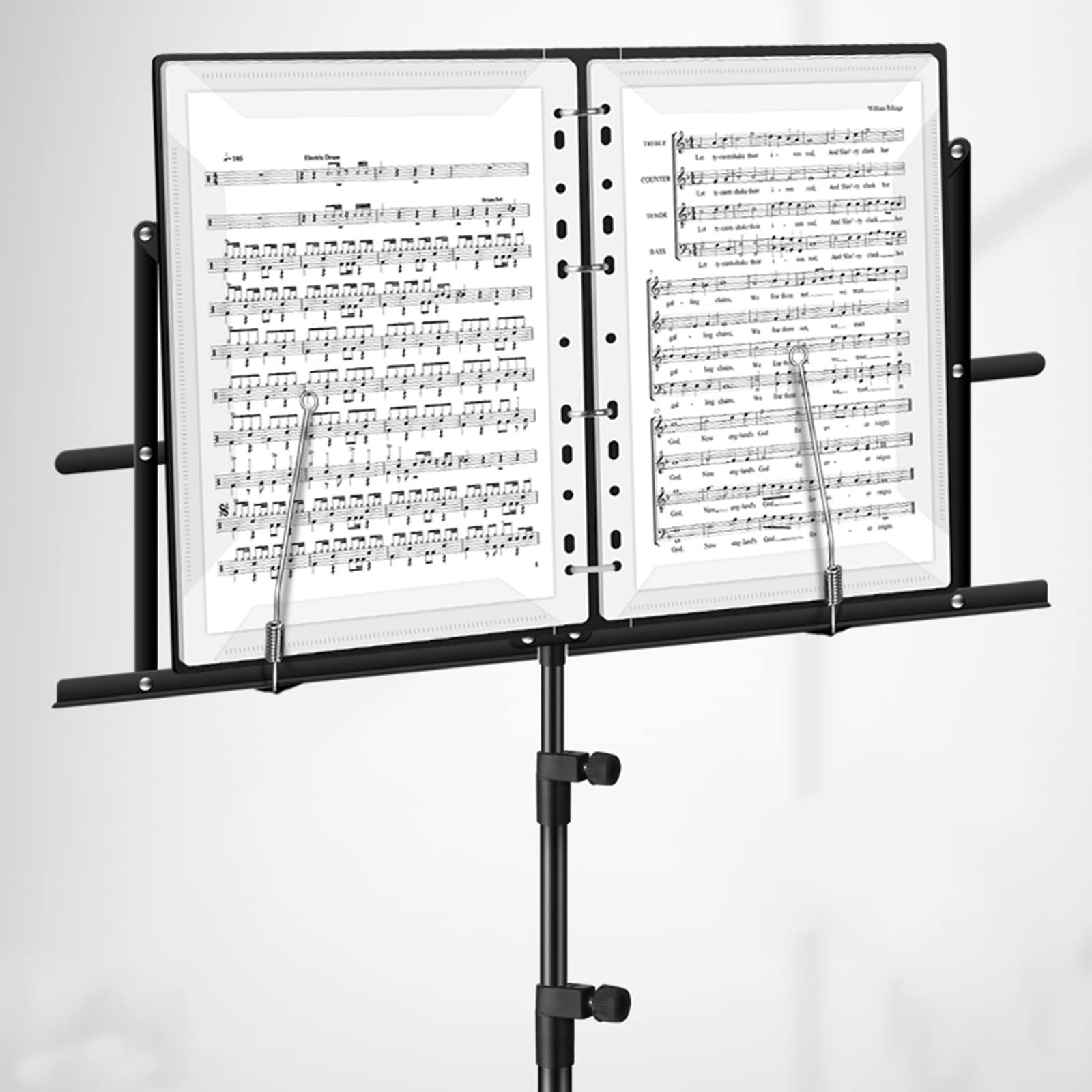 HJXGQJM Atril De Música De Metal,Atril for Partitura Plegable Portátil Musica Metalico Soporte De Ajustables con Bolsa De Transporte,para Tocar Instrumental, Tocar,Negro(Black and Yellow)