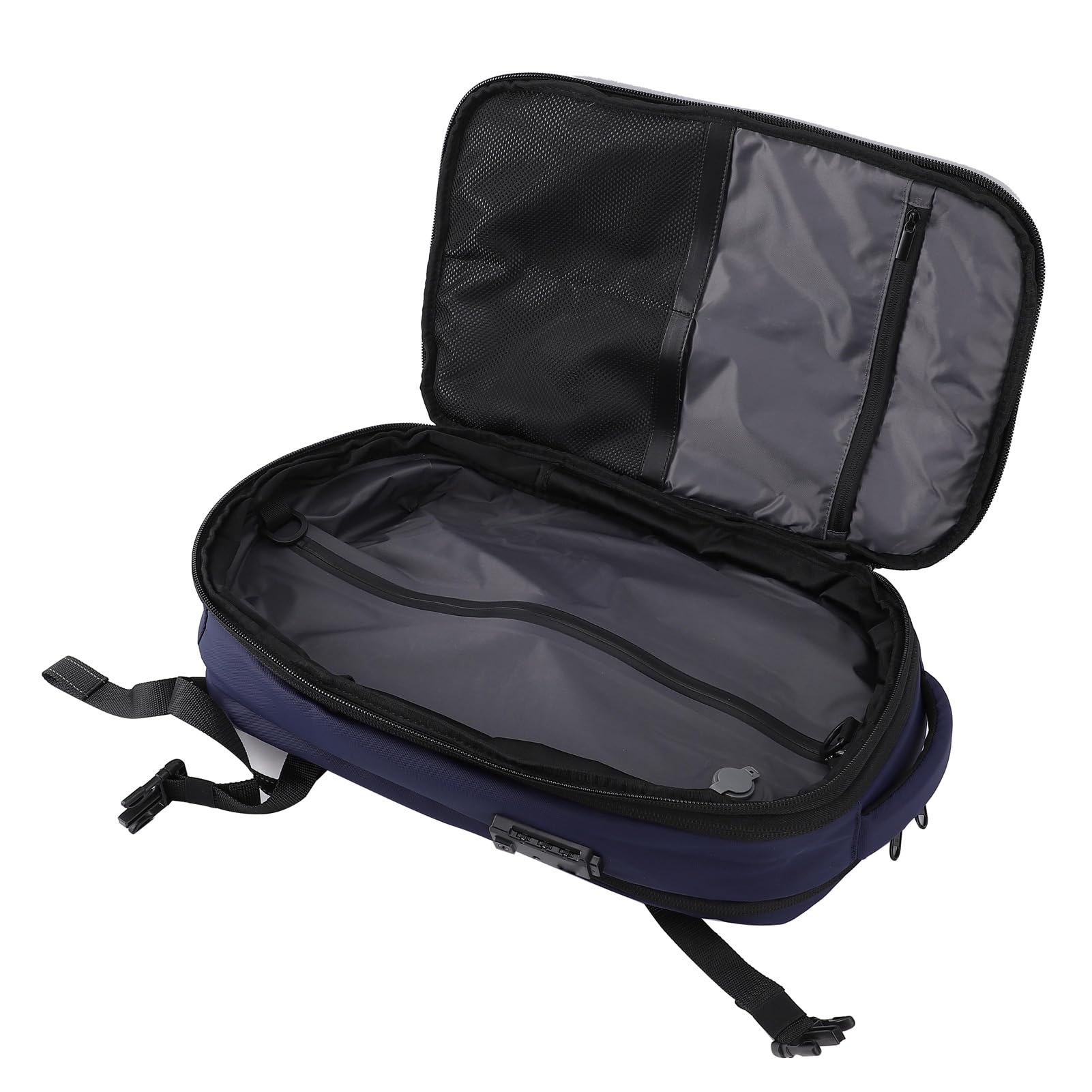Brrnoo Zaino da Viaggio con Compressione Sottovuoto con Pompa Elettrica, Zaino da Trasporto Espandibile con Lucchetto TSA, per Laptop Impermeabile da 25 L a 60 L, Adatto per