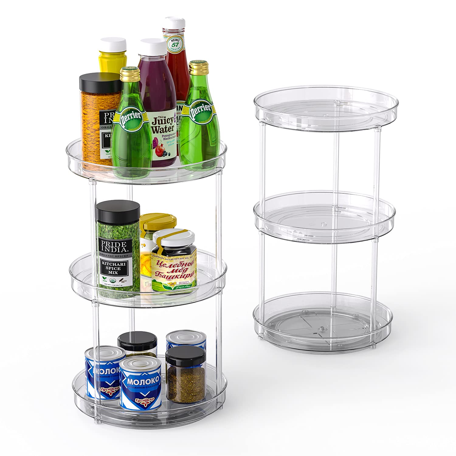 Buy Lazy Susan Organizer, Ohuhu 2 Pack 3 Tier Lazy Susan Turntable, 9.