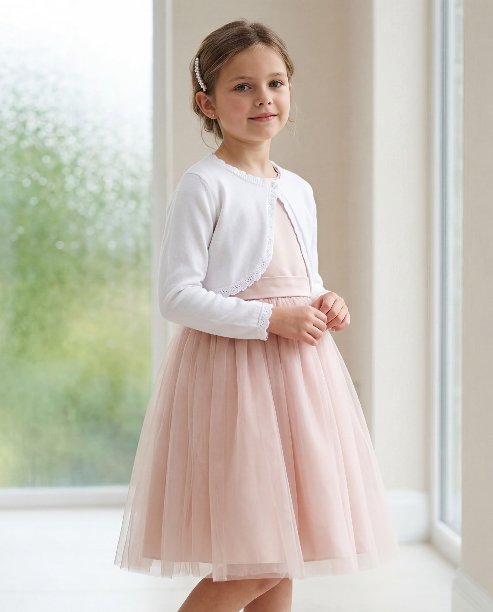 BlackButterfly Ragazze Maniche Lunghe Lavorato a Maglia Bambini Bambini Bolero Coprispalla