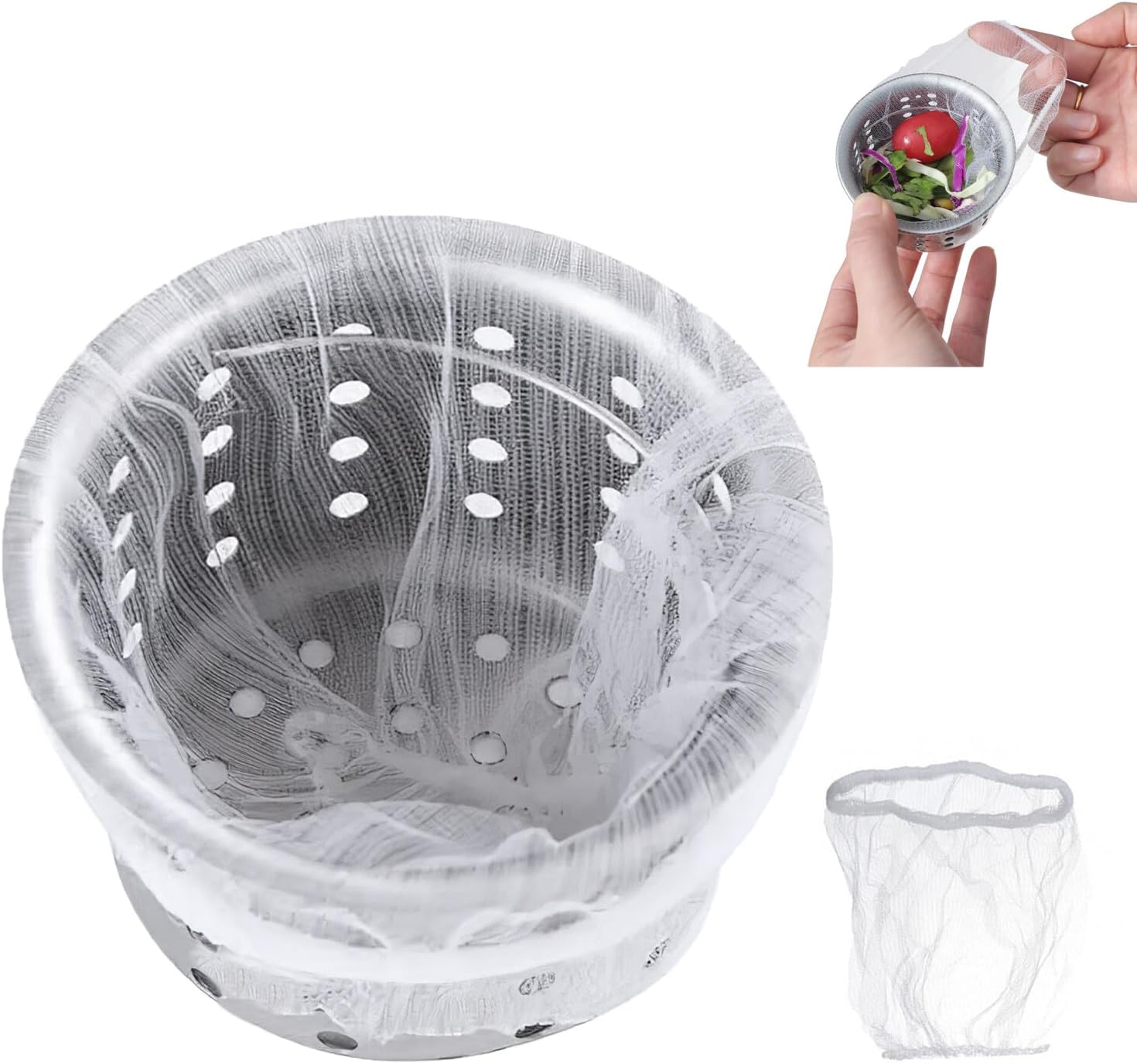 FUNKID Kitchen Sink Strainer Mesh Bag 100 PCS Disposable