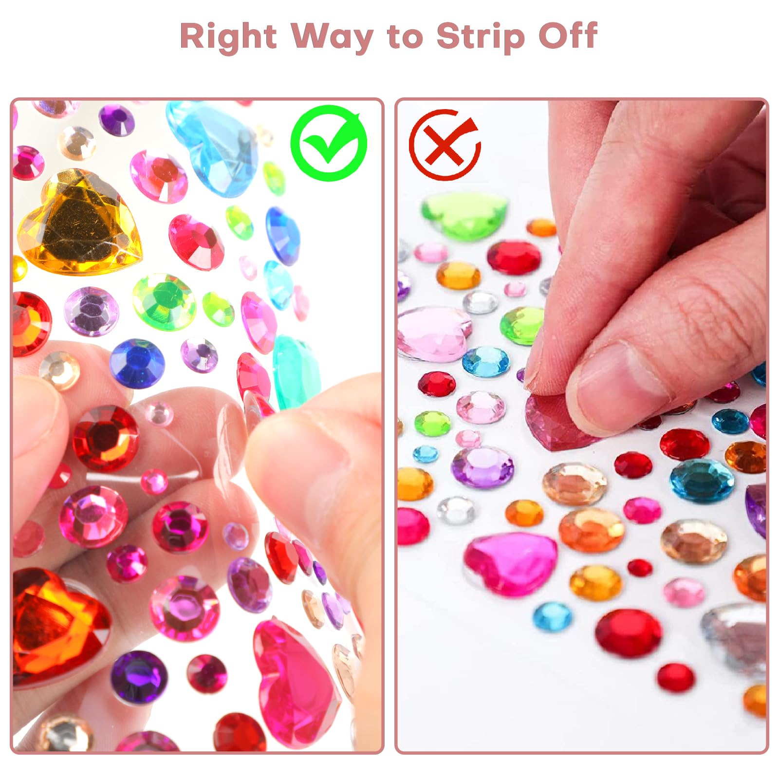 Selizo Craft Gems Lot De 658 Autocollants En Strass Pour Travaux