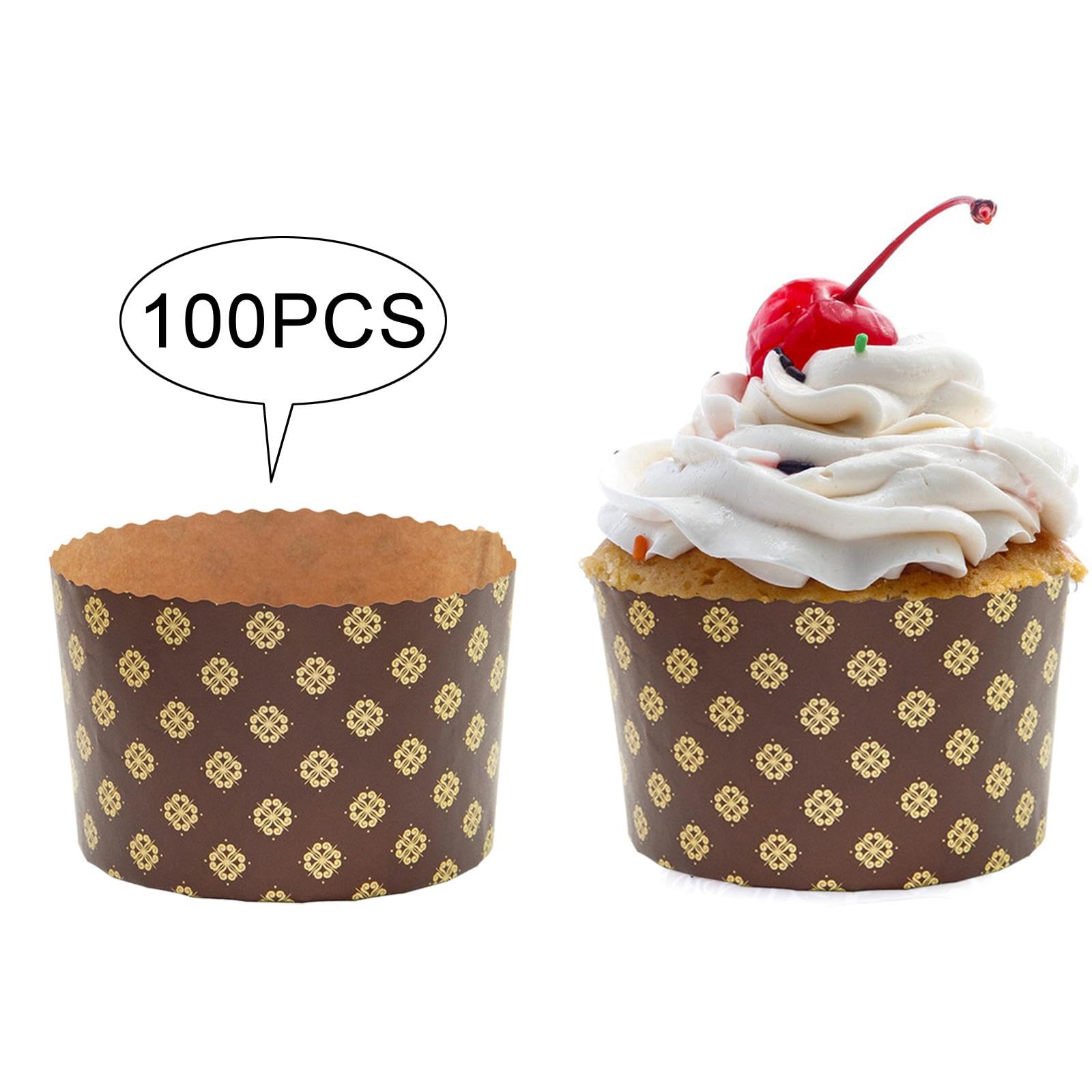 100 Pirottini di Carta per Incartare Cupcake E Preparare Dolci per Eventi, a, 9 Cm X 8.5 Cm