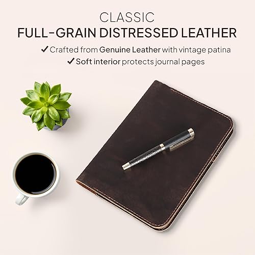 Miniatura 8 de Funda de cuaderno de cuero marrón, diario XL envejecido 7.5x9.75, cuaderno de cuero hecho a mano, funda para la Biblia, cuaderno de viaje