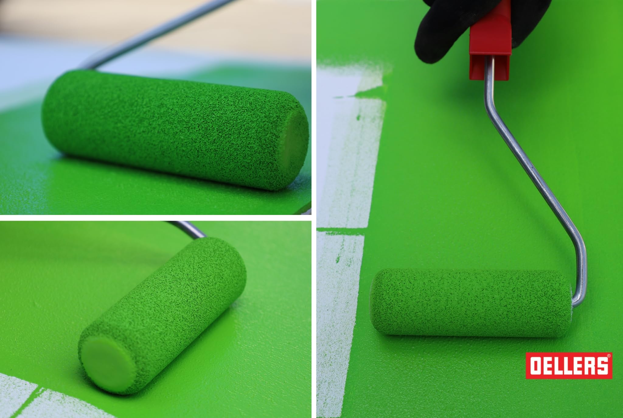 OELLERS Peinture fond vert Greenscreen, 1l, chroma vert, mate, avec rouleau
