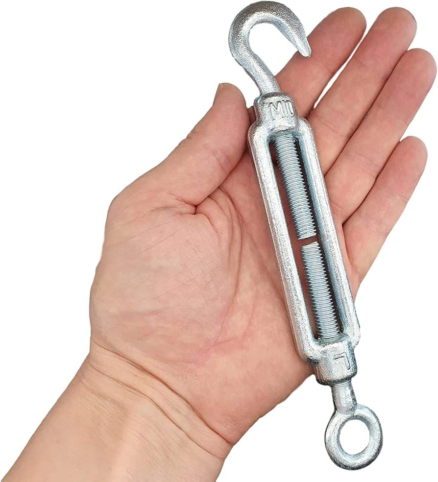 4x Drahtspanner 10 X 125 Mm M10 – Verzinkt, Haken+Öse, DIN 1480, Zugkraft 5,29 KN