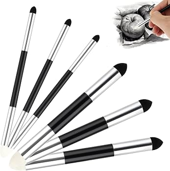 Booso Lot de 6 éponges à estomper réutilisables pour esquisses - Lavables - 3 tailles