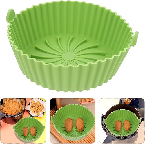 Miniatura 3 de Angoily Freidora de aire de silicona antiadherente, freidora de aire, bandeja para hornear, cesta para freidora de aire, accesorio para horno