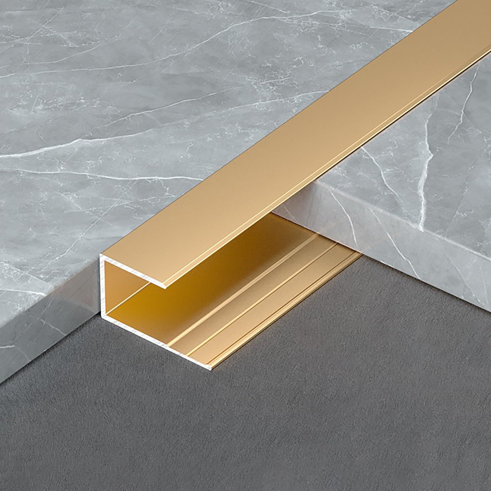 Profile De Finition Carrelage 90cm* 3 Pièces Profil De Transition Profilés en Aluminium Edge Trim en C pour Les Professions De Rénovation Et Les Amateurs De DIY(Gold,12mm)