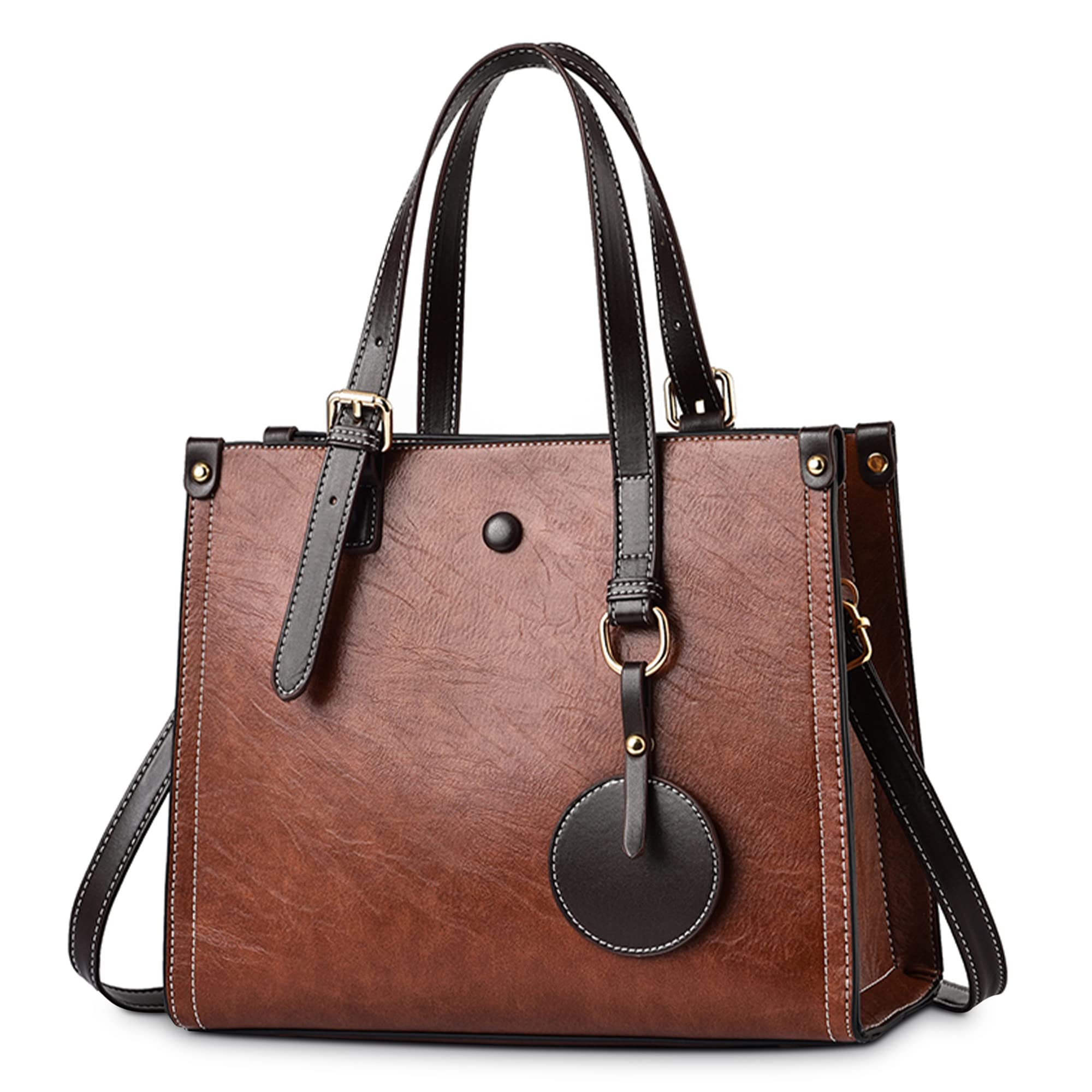 Bolsos de Mujer Bolso Moda Mano de Hombro PU Cuero Gran Capacidad Tote Trabajo Escuela Viajes Casual Diario Bolsos Cruzados Caqui