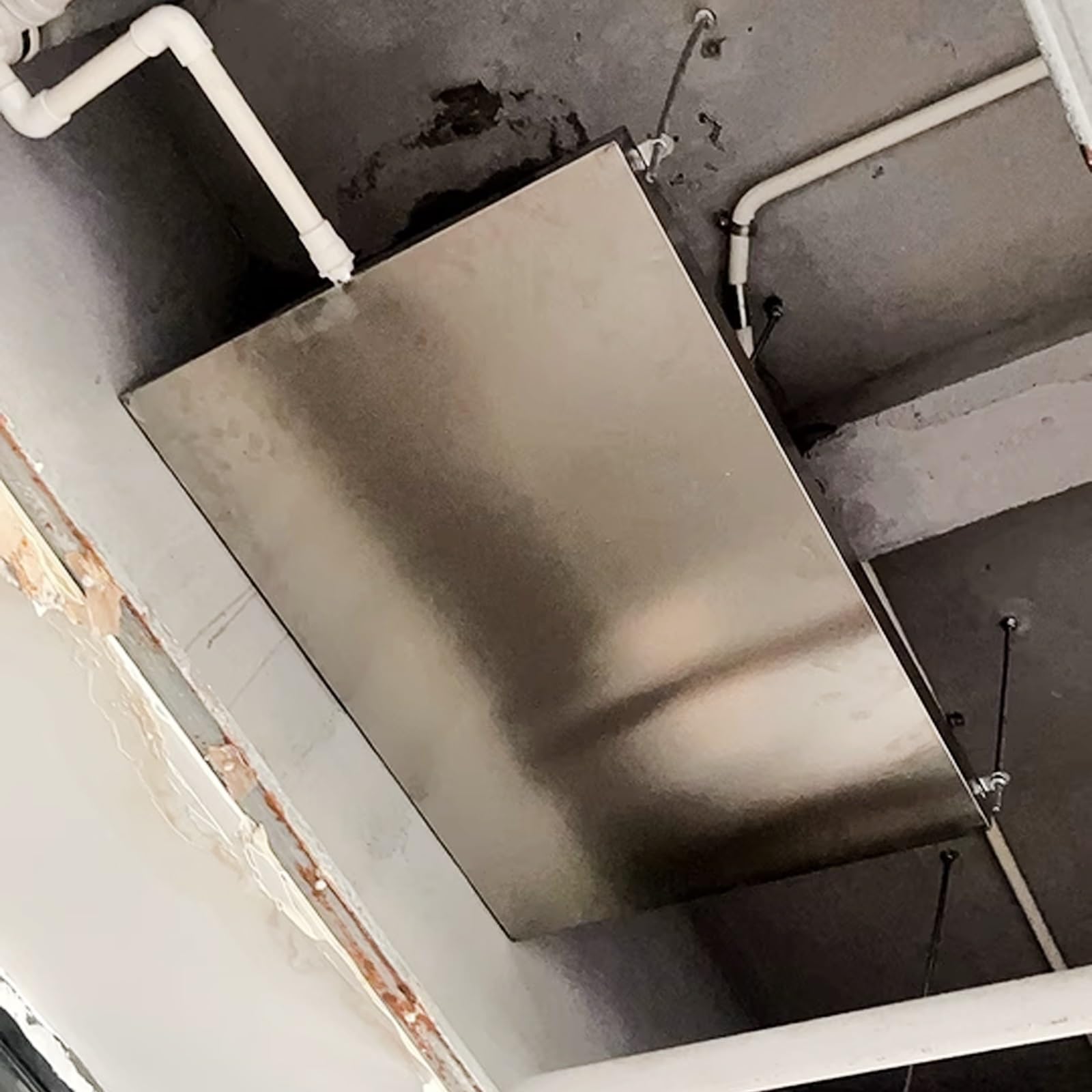 Bandeja de goteo de acero inoxidable para aire acondicionado, bandeja de drenaje de condensado de 39 x 4 pulgadas con borde elevado para talleres, jardines y macetas, solución de prevención de fugas