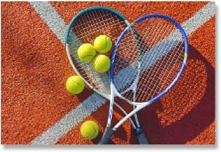Moderna raqueta de tenis y pelota, pintura en lienzo, arte de pared, deportes, cuadros de pared, carteles de patio verde rojo para decoración de sala de estar, 35x50cm sin marco