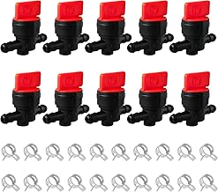 Fuel Shut Off Valve for Mower - 1/4" Fuel Cut Off Valve for Riding Lawn Mower Garden Tractor Pressure Washer Snowblower, Inline Fuel Gas Shut Off Valve Switches Tap for Small Engines, 10 Packs