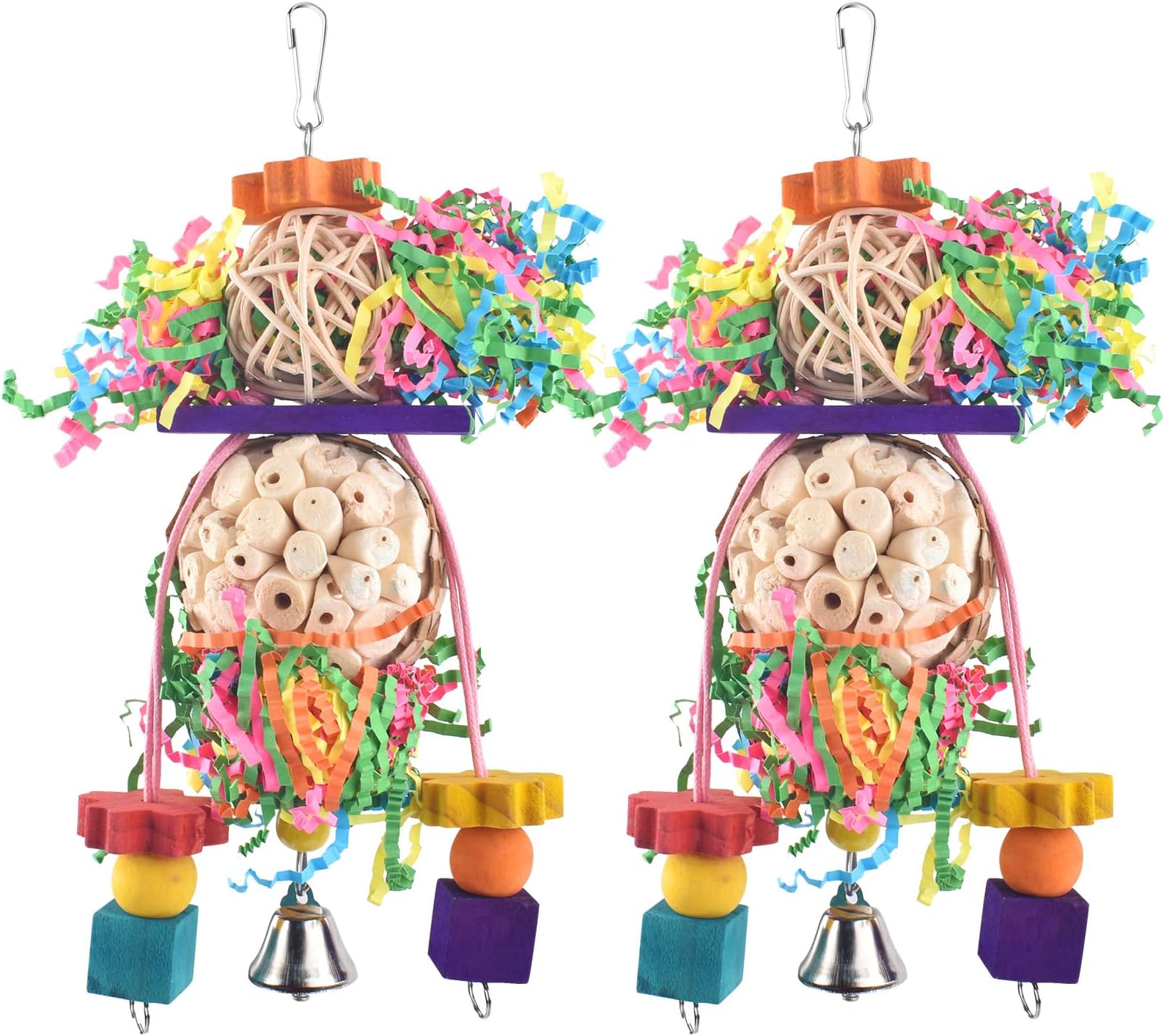 PRSIVT ThreePiece Bird Chew Toy Foraging Shredder Toy Foraging Hanging Toy Parrot