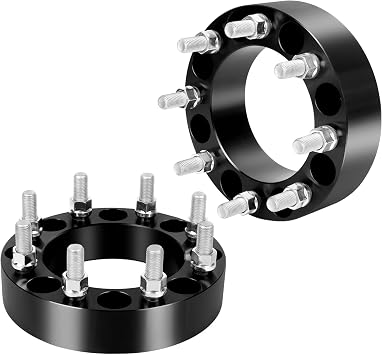 YIZBAP 8 x6.5 إلى 8 x170 محولات العجلات لعجلات F250 F350 على مركبة سيلفرادو، 1.5 بوصة 8 x165.1 mm إلى 8 x170mm محول العجلات 126.15 mm محور التجويف مع M14x1.5 ترصيع