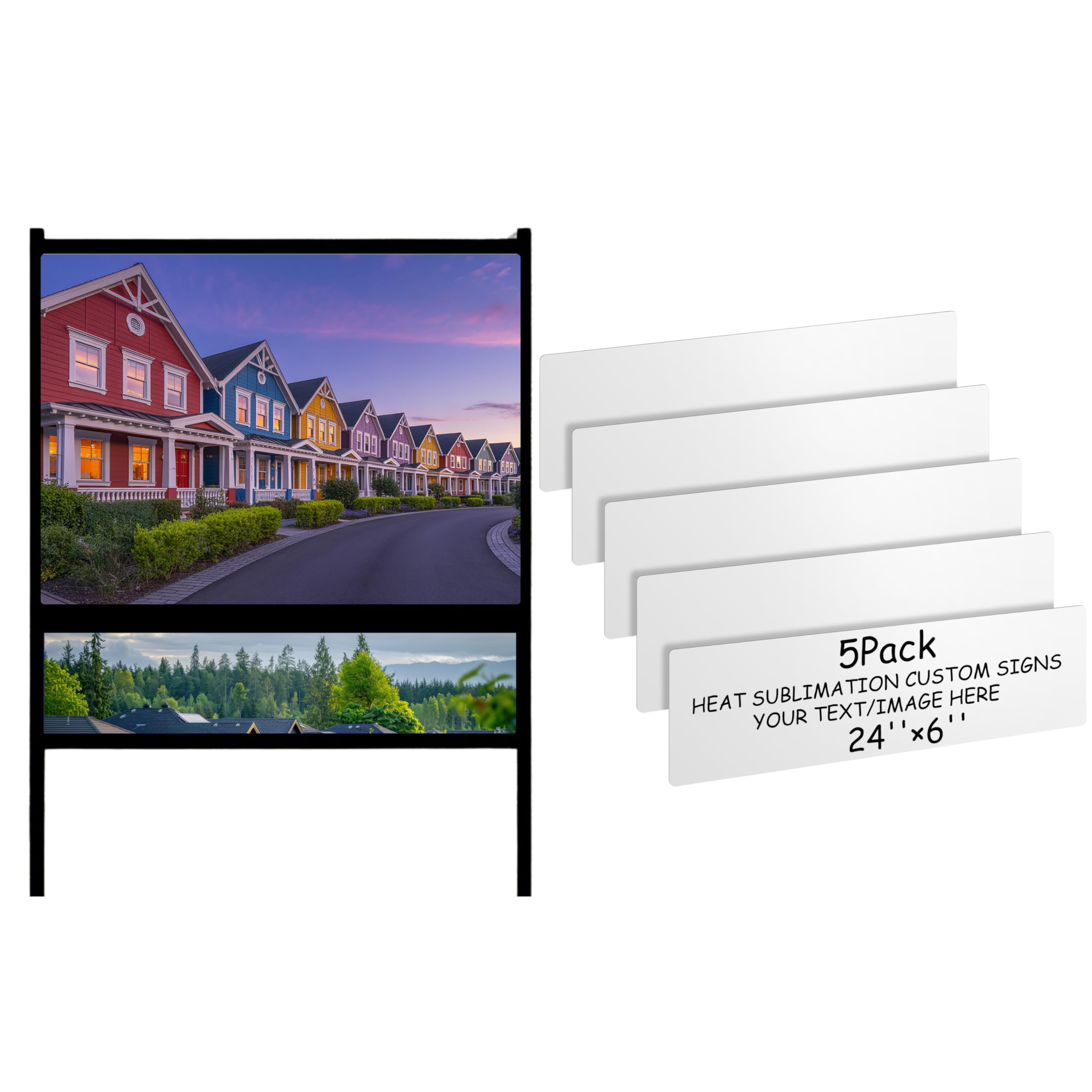 Zonon Pack of 5 White Aluminum Sign Blank 6 x 24 X0.04 Double Sided Sublimation Metal Sign with Rounded Corners for Crafts Yard Outdoors-image-28