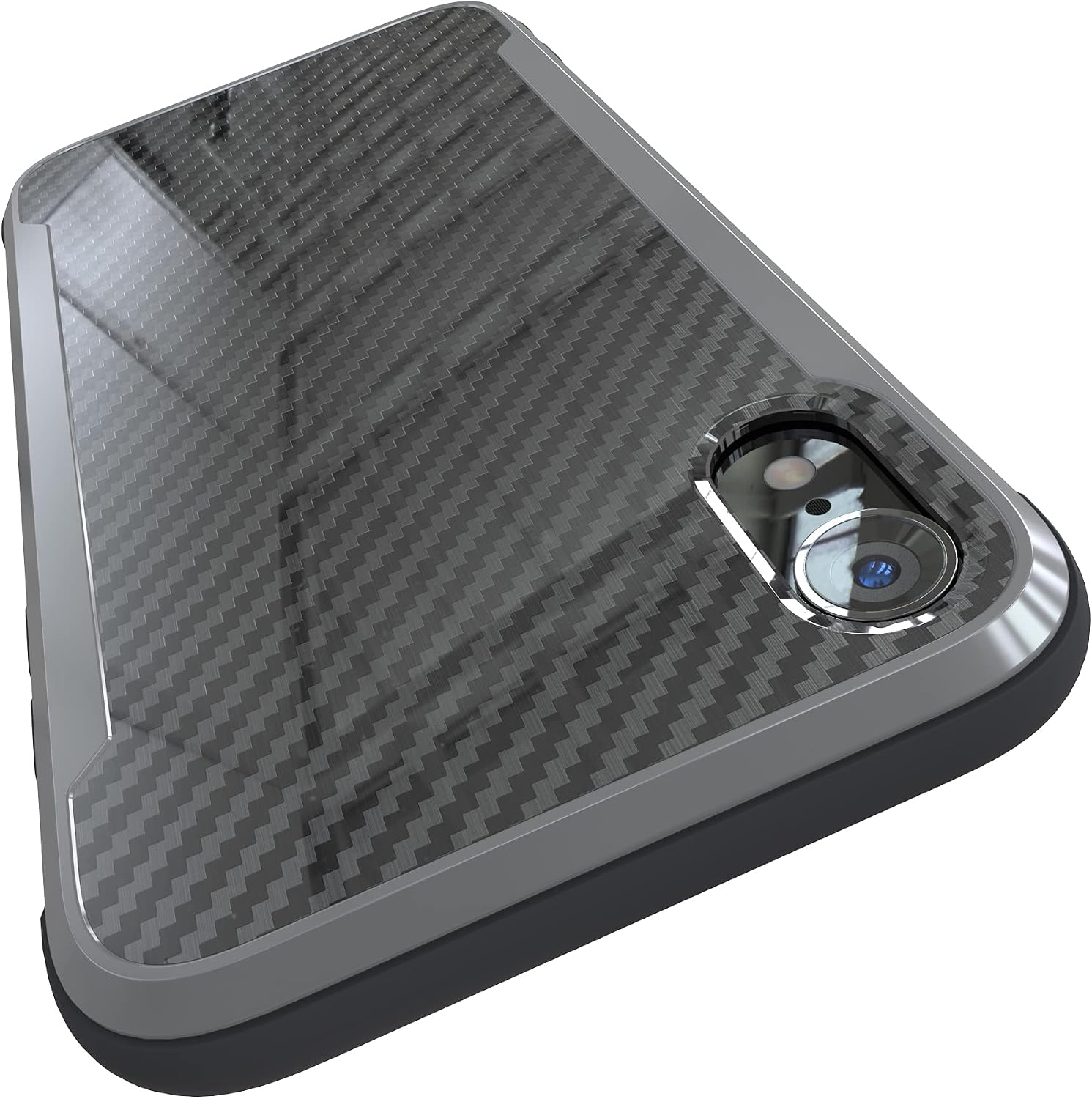 Nicexx Designed for iPhone XR Case with Carbon Fiber Pattern, 12ft. Drop Tested, Wireless Charging Compatible - Black